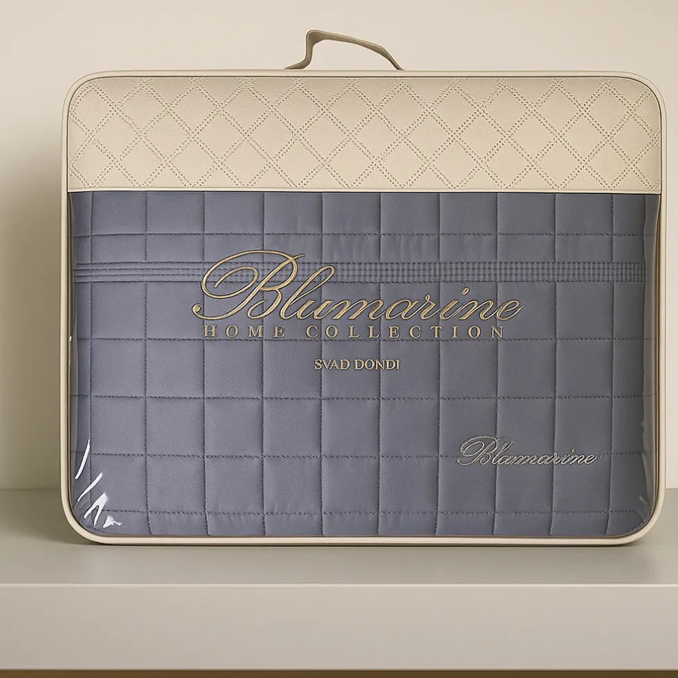 Copriletto trapuntato raso matrimoniale Blumarine Lory cenere con strass