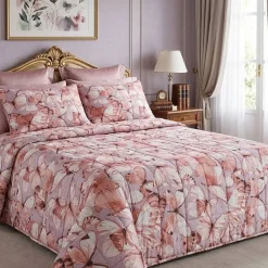 Copriletto trapuntato raso matrimoniale Blumarine Occhi Blu cipria