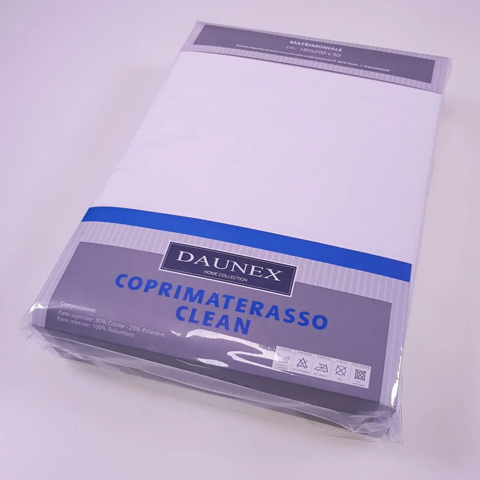 COPRIMATERASSO IMPERMEABILE TRASPIRANTE matrimoniale antiacaro igenico CLEAN