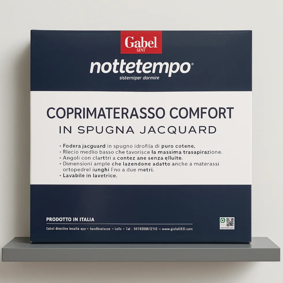 Coprimaterasso in spugna grande qualità jacquard GABEL Nottetempo Comfort