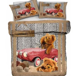 Copripiumini Invernali Orsetti in auto Teddy Orsacchiotto Natale Copripiumino cotone