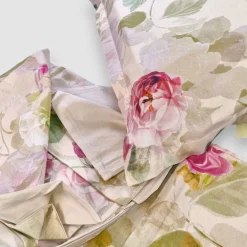 Copripiumini Matrimoniali MIRABELLO Limoges Rosa Beige Percalle