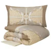 Copripiumino BORBONESE matrimoniale raso Foulard marrone