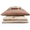 Copripiumino Borbonese matrimoniale raso ASCOT marron glacè