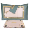Copripiumino Borbonese matrimoniale 2 piazze completo raso ASCOT verde