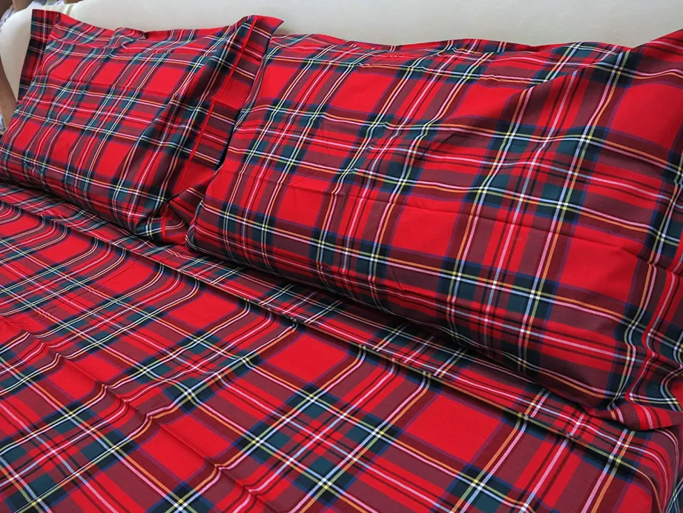 Copripiumino Bossi Casa quadri Rosso KING scozzese 1376