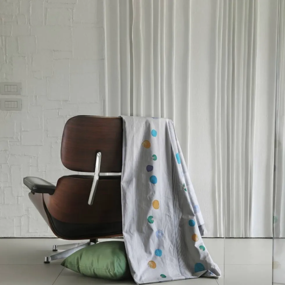 Copripiumino con federa in cotone Day Dream geometrico silver grey