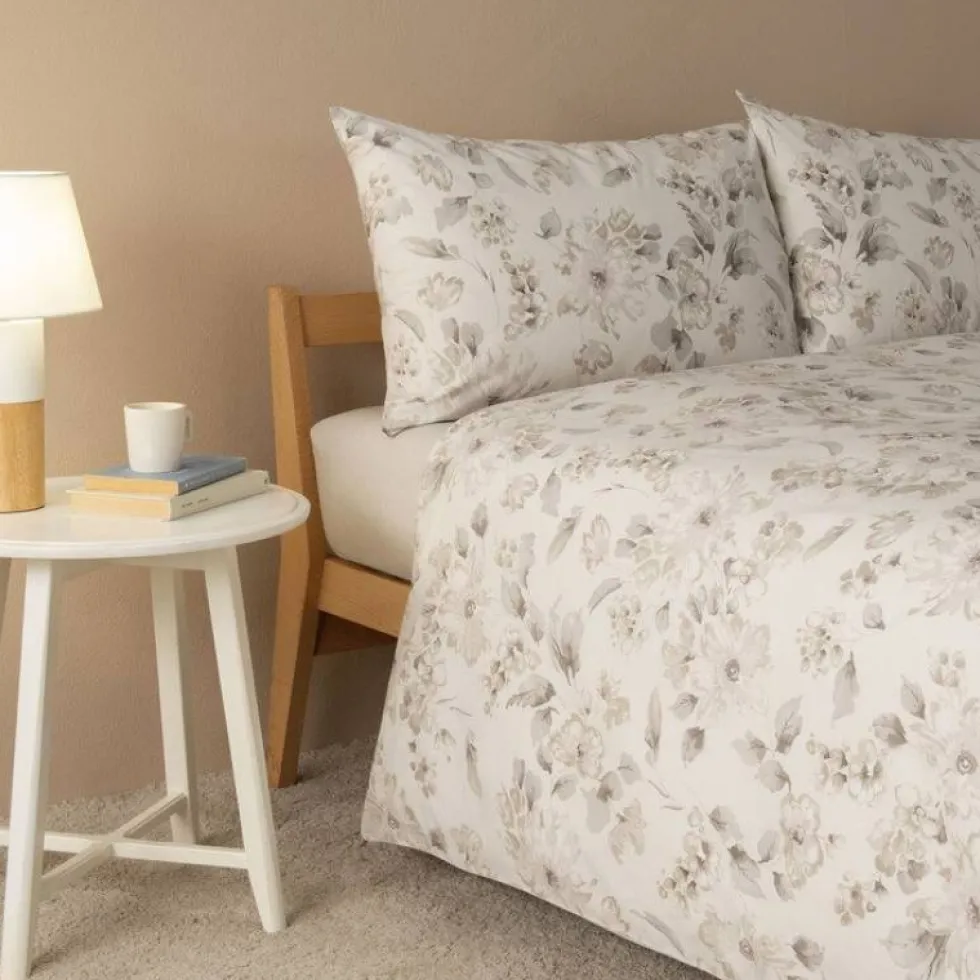 Copripiumino con federe in percalle matrimoniale Zucchi Dalia beige