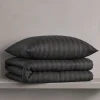 Copripiumino con federe matrimoniale NO-STIRO Luxea jacquard nero