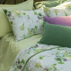 Copripiumino con federe Matrimoniale FAZZINI in raso Summer verde