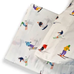 Copripiumino con federe matrimoniale in raso 300 TC 100% cotone - SCIATORI