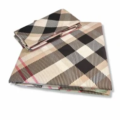 Copripiumino e federa in puro cotone SCOTLAND rosso