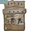 Copripiumino e federa singolo Box in cotone cagnolini