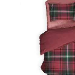 Copripiumino e federe in puro cotone GLENDA rosso Singolo