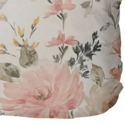 Copripiumino e federe matrimoniali in raso Tina floreale rosa