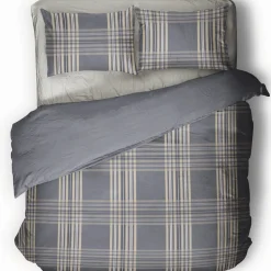 Copripiumino e Federe NOVIA Abacus tartan AVIO puro cotone