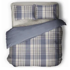 Copripiumino e Federe NOVIA Hampton tartan avio puro cotone