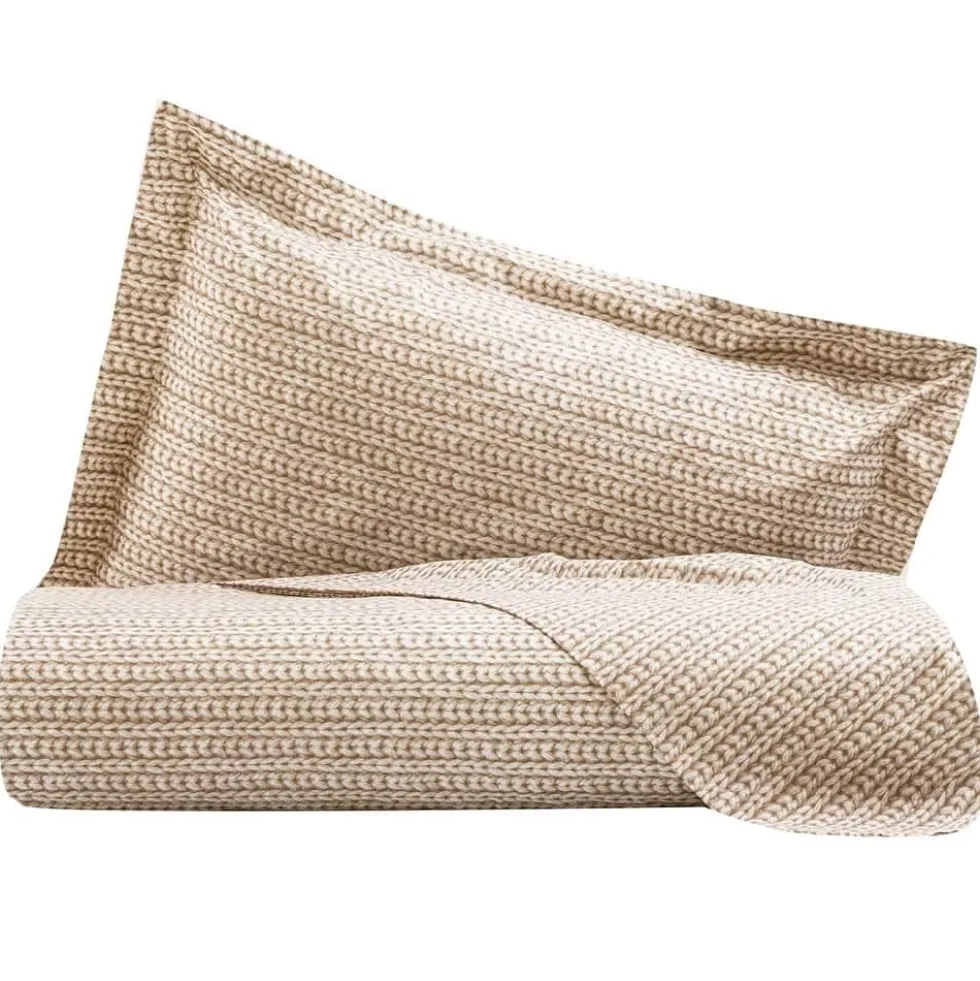 Copripiumino Grigio Matrimoniale MIRABELLO TRICOT beige