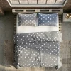 Copripiumino in cotone con federe matrimoniale pois grigio