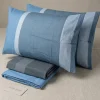 Copripiumino in cotone matrimoniale Bassetti Nostalgia zig-zag blu