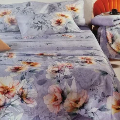 Copripiumino matrimoniale con federe in raso RANDI Peony