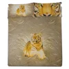 Copripiumino matrimoniale completo 2 piazze Gabel TIGER oro in cotone