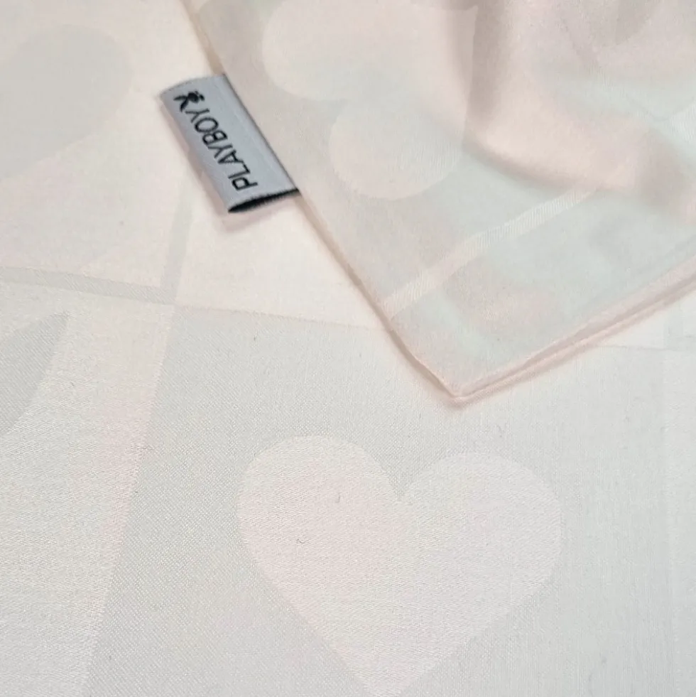 Copripiumino matrimoniale e federe in raso PLAYBOY Jacquard bianco