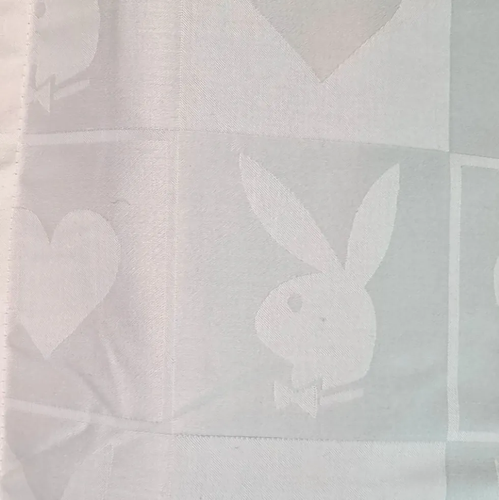 Copripiumino matrimoniale e federe in raso PLAYBOY Jacquard bianco