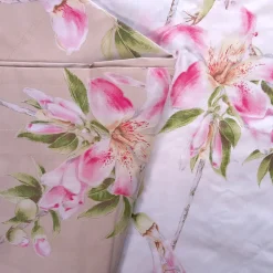 Copripiumino Matrimoniale percalle MIRABELLO Chorisia beige