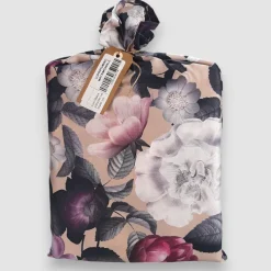 Copripiumino matrimoniale reversibile in raso Floreale Malva