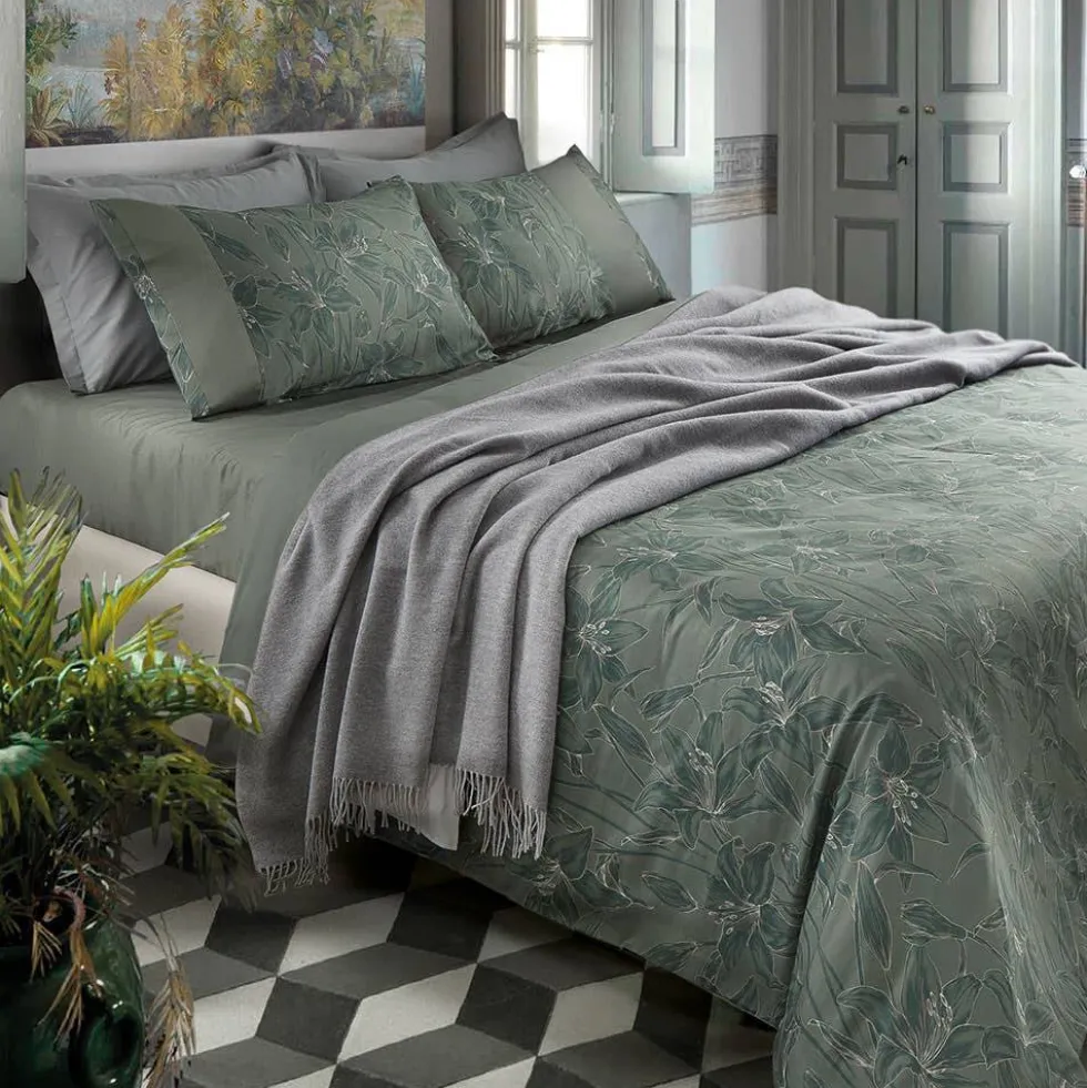 Copripiumino matrimoniale SOMMA in raso Victoria lichene