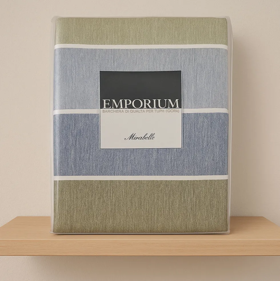 Copripiumino MIRABELLO EMPORIUM Cortina RIGHE BLU e BEIGE
