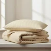 Copripiumino No-STIRO con federe Luxea matrimoniale beige jacquard