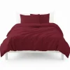 Copripiumino sfuso in cotone 155x200 singolo bordeaux tinta unita