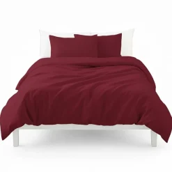 Copripiumino sfuso in cotone 155x200 singolo bordeaux tinta unita