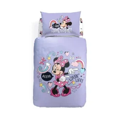Copripiumino Singolo e federa Minnie BOOM Caleffi lilla