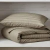 Copripiumone e federe letto 2 piazze LUXEA NO-STIRO greige jacquard
