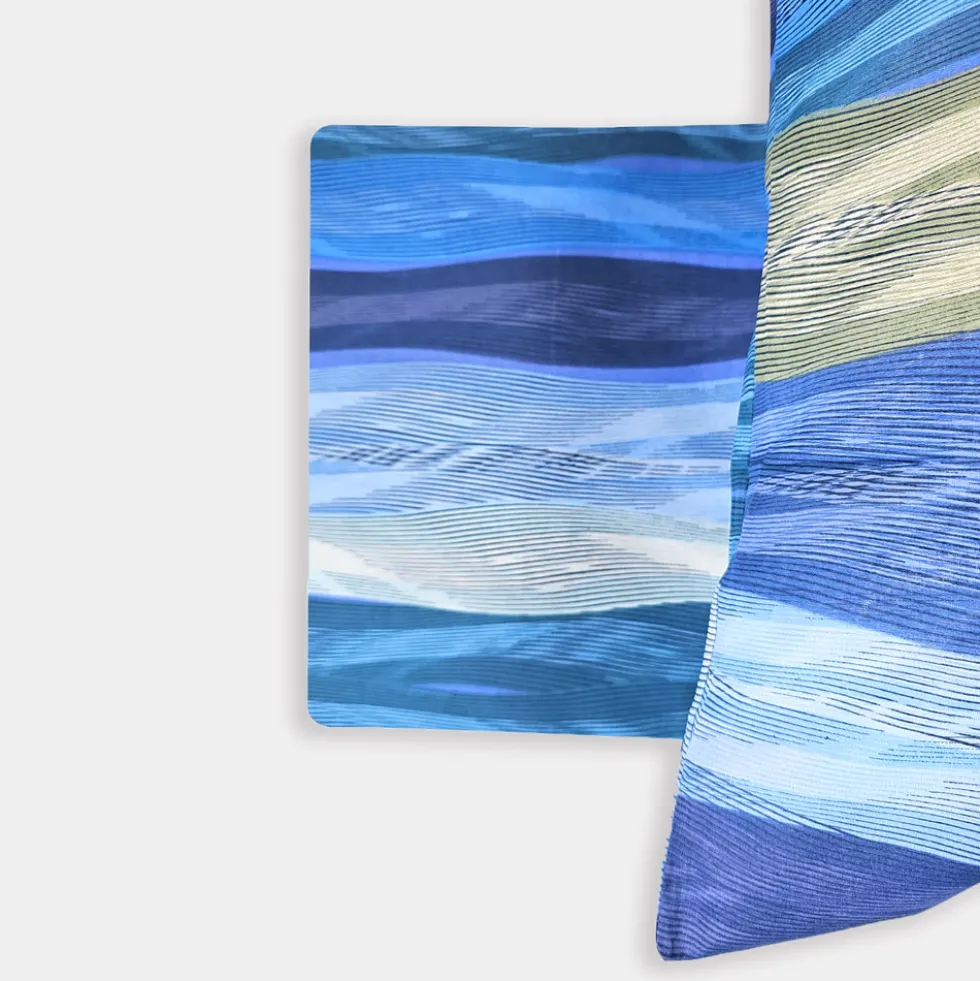 Copripiumone e federe matrimoniale in puro cotone Bassetti Wave Line blu