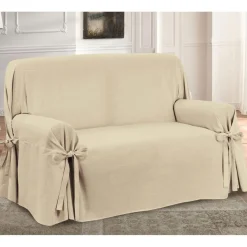 Copripoltrona con laccetti in panama Aprica - 1 posto beige