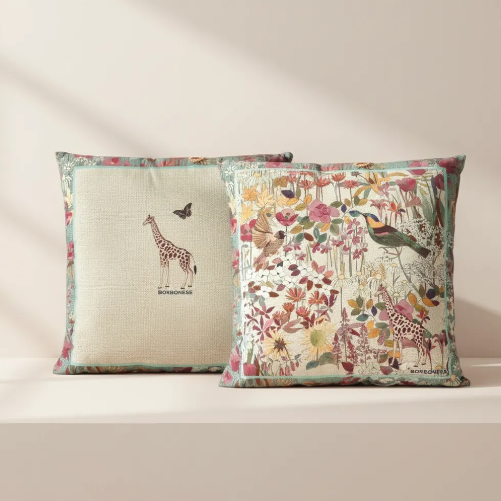 Cuscino Arredo Borbonese Garden Turchese 45x45 | Design esotico