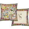 Cuscino arredo in raso 45x45 Borbonese GARDEN corallo fantasia esotica