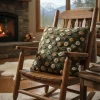 Cuscino in Lana Cotta 50x50 Margherite su Fondo Verde Loden Stile Tirolese