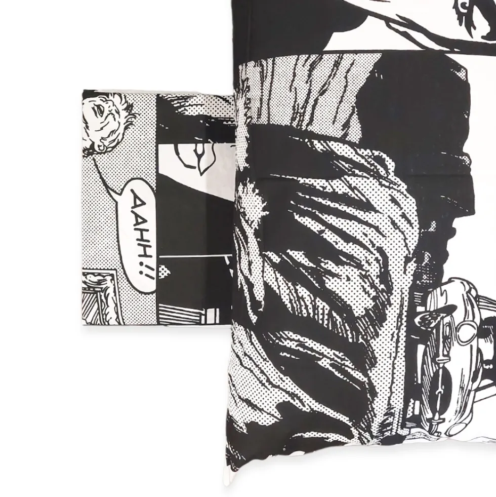 DIABOLIK Copripiumino in cotone completo singolo Bianco Nero