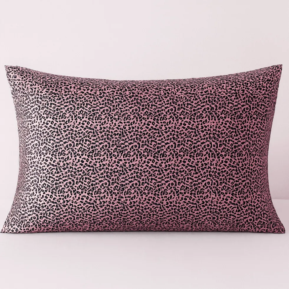 Federa sfusa in pura seta di gelso + maschera notte Pink Leopard