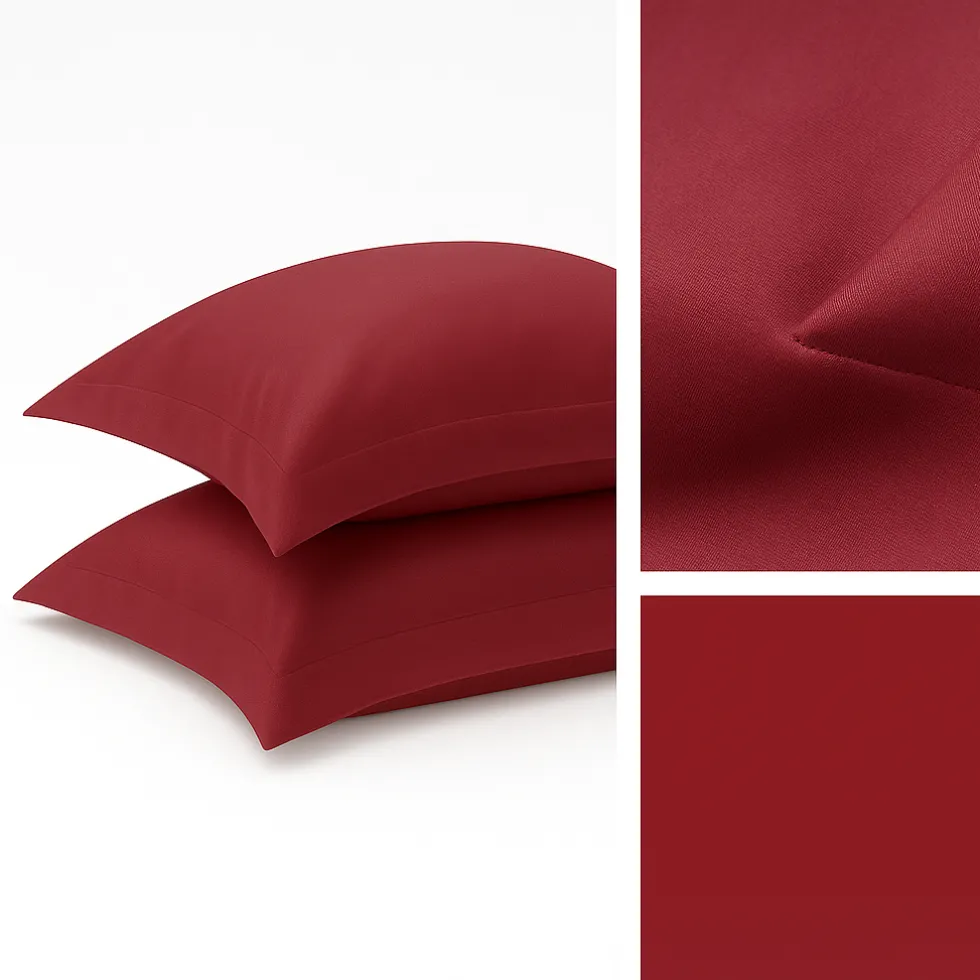Federe Giotto Bordeaux Satin raso cotone 300TC a 3 volani