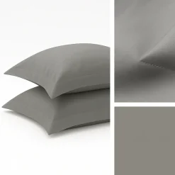 Federe Giotto Grigio Satin raso cotone 300TC a 3 volani