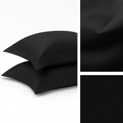 Federe Giotto Nero Satin in raso di cotone 300TC 3 volani BenasciuttiCasa Exclusive