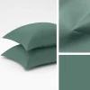 Federe Giotto Verde Bosco Satin raso cotone 300TC a 3 volani