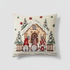 Fodera per cuscino Natalizio in Gobelin 45x45 Gnomi per un look festivo