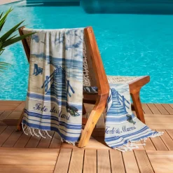 Fouta Telo Mare Forte dei Marmi 100x200 Cotone con Frange Elegante